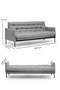 Atelier Del Sofa Renge - Sofá cama de 3 plazas Crema
